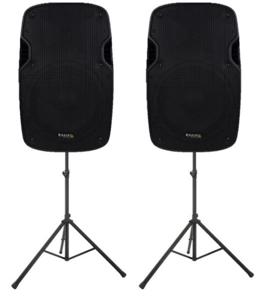 2 X Ibiza Sound 12" Active XTK12A 1000W Lautsprecher PA System DJ Disco PA System
