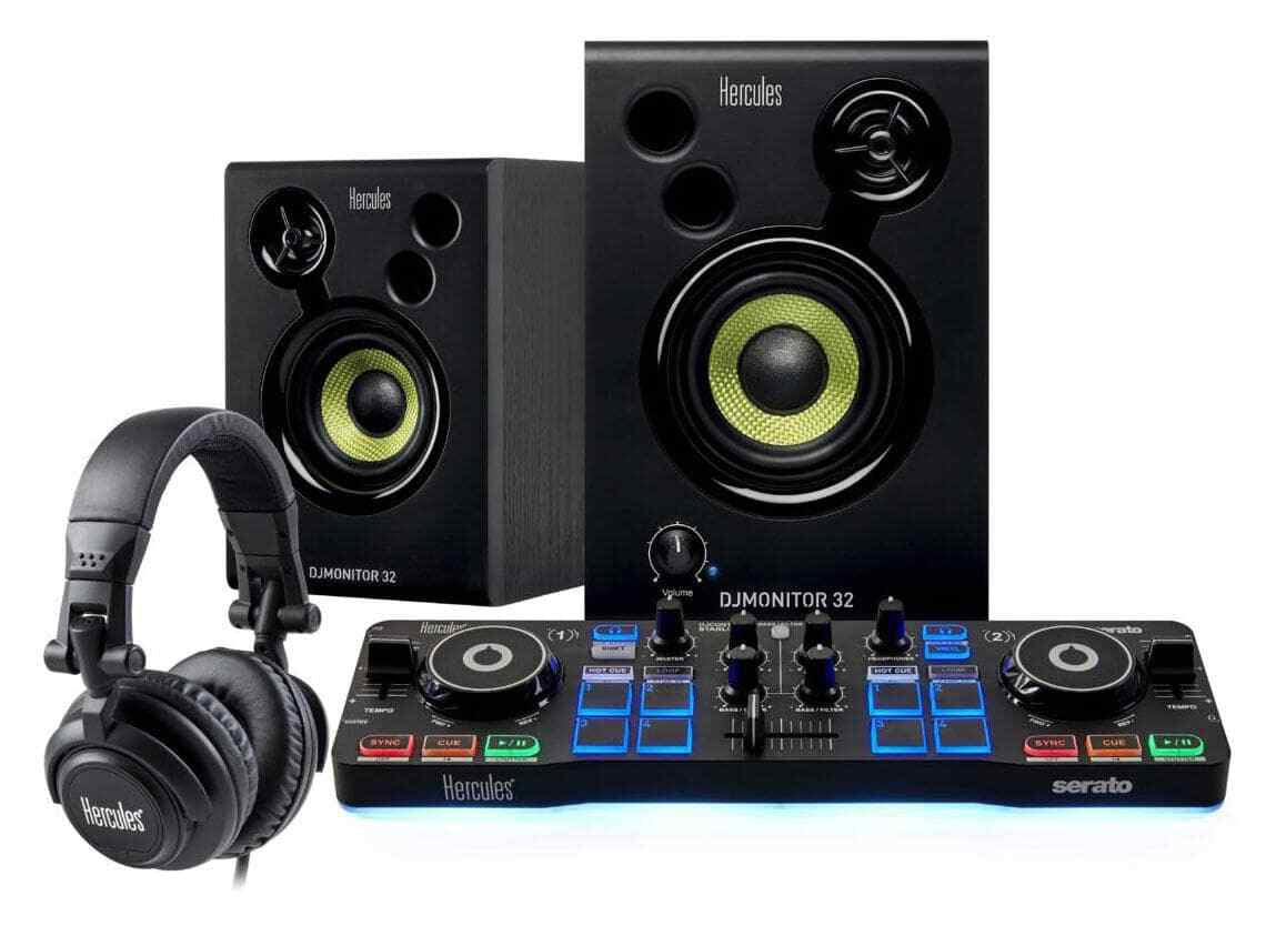 Mega DJ Starter Kit Für Einsteiger Controller, 2 Monitore, Kopfhörer & Software