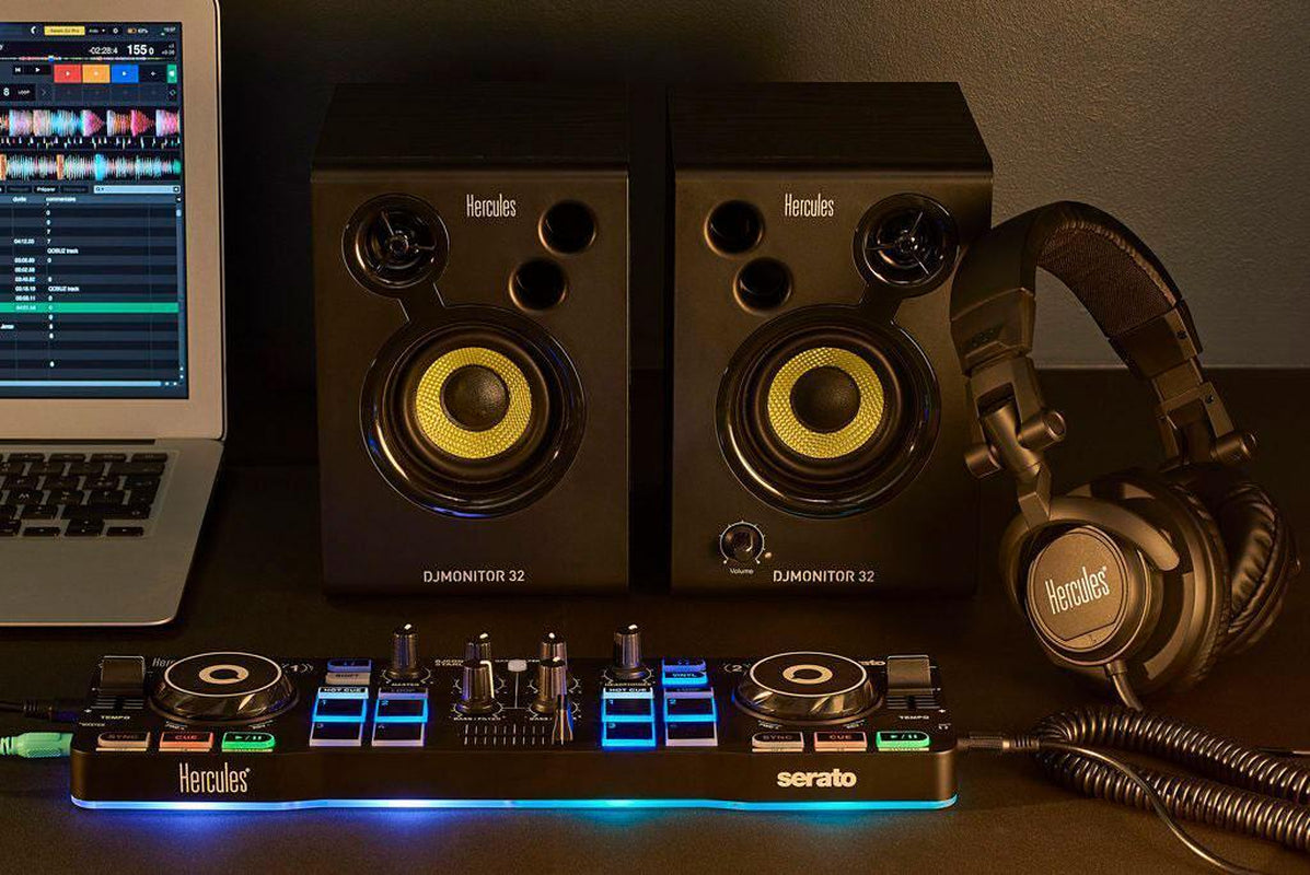 Mega DJ Starter Kit Für Einsteiger Controller, 2 Monitore, Kopfhörer & Software