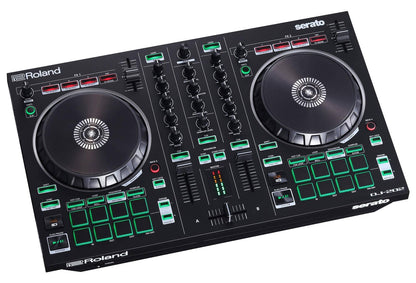 Roland DJ-202 DJ Controller 2-Kanal Mixing Produzieren Scratchen MIDI Mikrofon